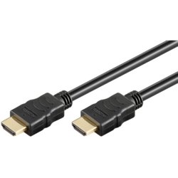 High-Speed-HDMI-Kabel 69122 mit Ethernet, Monitorkabel, 0.5m lang, schwarz