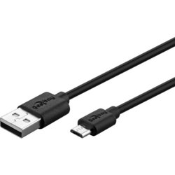 Fast Charge Micro USB Schnellladekabel, 1m lang, schwarz