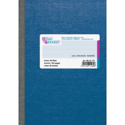 Geschäftsbuch DIN A6, Einband Karton, liniert, Hartpappe, steif broschiert, blau