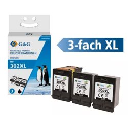 Inkjetpatrone ECO-SAVER kompatibel zu HP 302XL, 1500, 3x schwarz