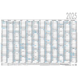 Plakatkalender 916, Kalendarium 12 Monate/1 Seite, feucht abwischbar nein