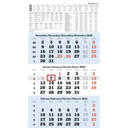 Dreimonatskalender 958, 3 sichtbare Monatsblöcke, 297mm breit, 565mm hoch