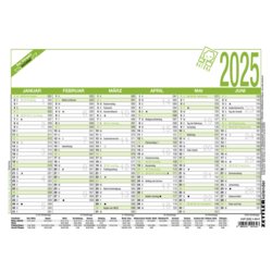 Arbeitstagekalender 907 Recycling, Kalendarium 6 Monate/1 Seite, A4