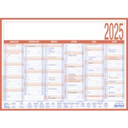 Arbeitstagekalender 908 - 12 Monate, Kalendarium 6 Monate/1 Seite, A4