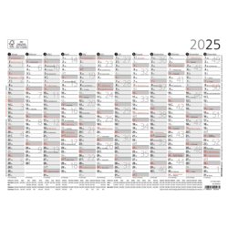 Plakatkalender 934, Kalendarium 12 Monate/1 Seite, Arbeitstagezählung ja