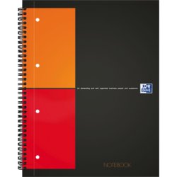 International Notebook mit Spirale, A4+, 5 mm kariert, 80 Blatt, grau/orange