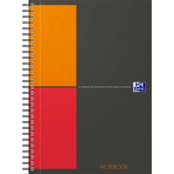 International Notebook mit Spirale, B5 (Tablet), kariert, grau/orange