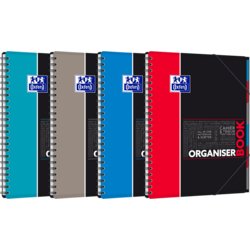 Organiserbook Studium, A4+, 4 Farben sortiert (grau, blau, rot, türkis)