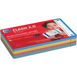 Oxford FLASH 2.0 Karteikarten, Kartenformat 12,5x7,5cm, liniert, sortiert