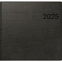 Buchkalender Modell 766, Kalendarium 1 Woche/2 Seiten, 2025, schwarz