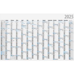 Jahreskalender gefalzt, Kalendarium 14 Monate/1 Seite, feucht abwischbar nein