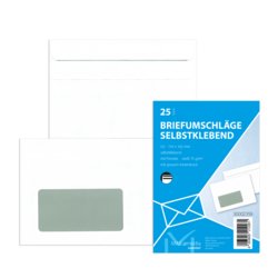 Briefumschlag MAILmedia DIN C6 Kleinpackung, Packung mit 25 Stück, SK, weiß