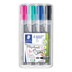 Lumocolor® Flipchartmarker 356, Rundspitze, pink, türkis, blau, schwarz