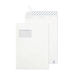 Versandtasche aus Tyvek®, C4, 229mm breit, 324mm hoch, HK, weiß