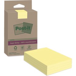 Super Sticky Recycling Notes, liniert, 102mm breit, 152mm hoch, gelb