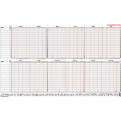 Urlaubsübersicht, personenbezogen, Kalendarium 15 Monate/1 Seite, 985mm breit