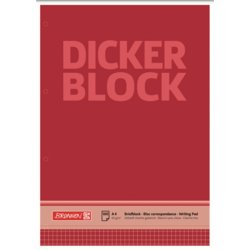 Briefpapierblock Dicker Block, A4, kariert, 100 Blatt, aus Papier, weiß