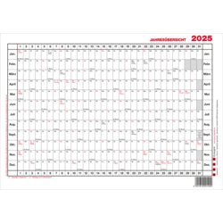 Jahresübersicht, Kalendarium 12 Monate/1 Seite, A4 quer, Wochenzählung ja