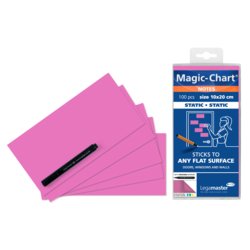 Magic-Chart Notes, selbsthaftend, 200mm breit, 100mm hoch, blanko, rosa