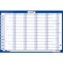 Horizontaler Kartonjahresplaner 2025, Kalendarium 1 Jahr/1 Seite, 900mm breit