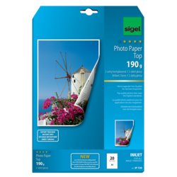 Inkjet-Fotopapier Top, A4, 210mm breit, 297mm hoch, InkJet-Druck Ja, weiß