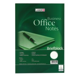 Briefblock Office, A4, blanko, 50 Blatt, aus Papier, holzfrei, weiß