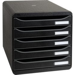 Schubladenbox BIG-BOX PLUS Office, für Format A4+, 5 Schubfächer, schwarz