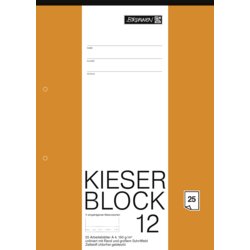 Zeichenblock KIESER A4, 210mm breit, 295mm hoch, 25 Blatt, weiß