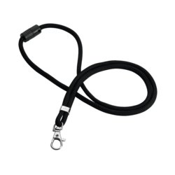 Textilband rPET mit Karabiner, 46cm lang, schwarz