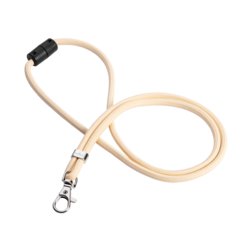 Textilband rPET mit Karabiner, 46cm lang, beige