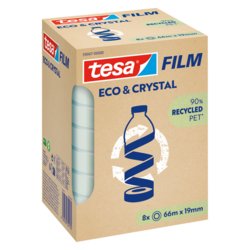 tesafilm® eco & crystal, 19mm breit, 66m lang, transparent