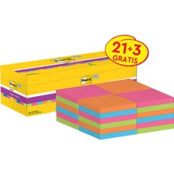 Super Sticky Notes Promotion 21+3, 76mm breit, 76mm hoch, blanko